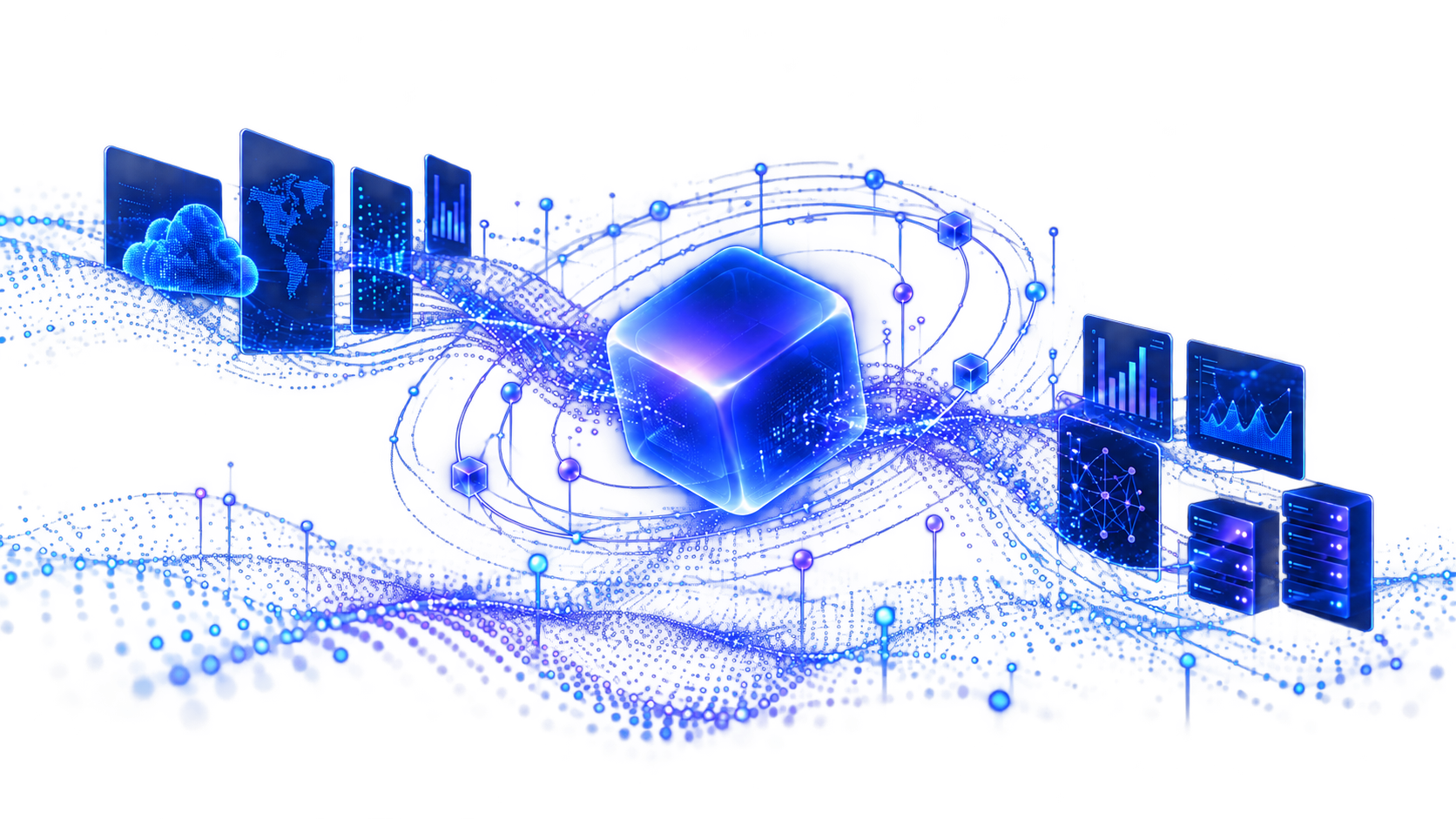 Abstract visual representing data, cloud and engineering systems